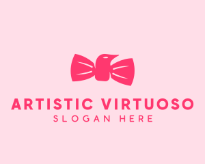 Pink Bow Tie Bird logo design