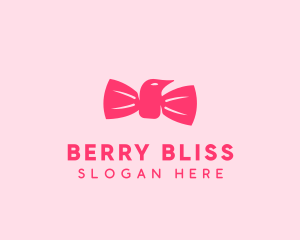 Pink Bow Tie Bird logo design