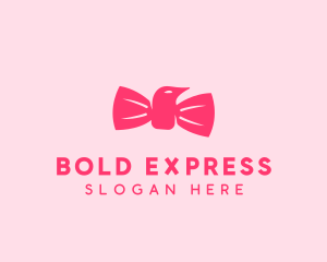 Pink Bow Tie Bird logo design