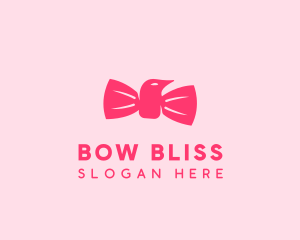 Pink Bow Tie Bird logo design