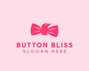 Pink Bow Tie Bird logo design