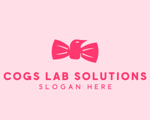 Pink Bow Tie Bird logo design