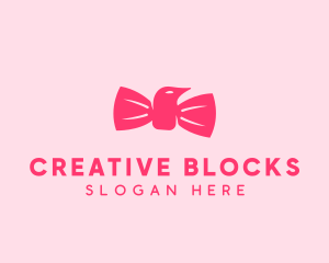 Pink Bow Tie Bird logo design