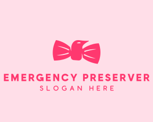 Pink Bow Tie Bird logo design