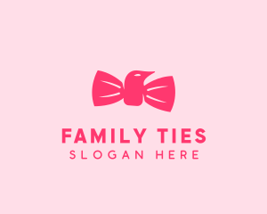 Pink Bow Tie Bird logo design