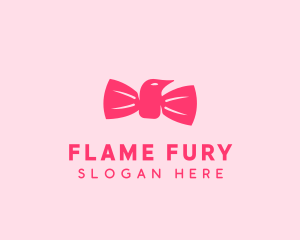 Pink Bow Tie Bird logo design