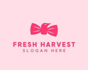 Pink Bow Tie Bird logo design