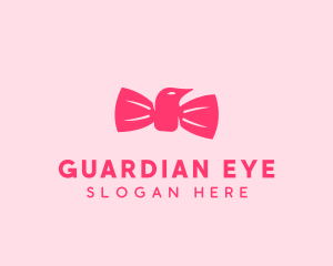 Pink Bow Tie Bird logo design