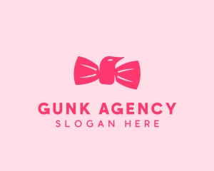 Pink Bow Tie Bird logo design