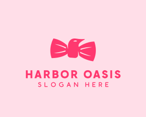 Pink Bow Tie Bird logo design