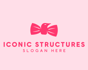 Pink Bow Tie Bird logo design