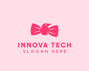 Pink Bow Tie Bird logo design