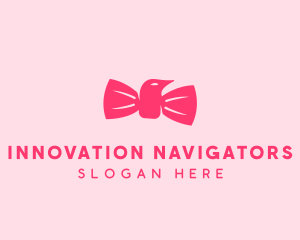 Pink Bow Tie Bird logo design