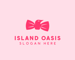 Pink Bow Tie Bird logo design