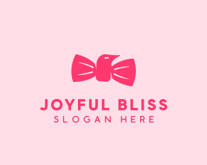 Pink Bow Tie Bird logo design