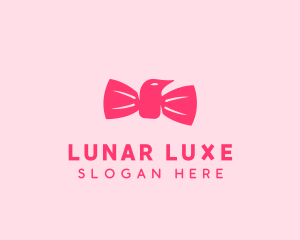 Pink Bow Tie Bird logo design