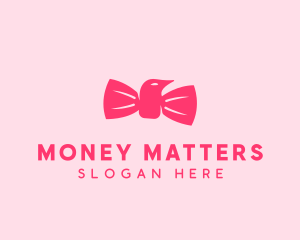 Pink Bow Tie Bird logo design