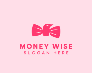 Pink Bow Tie Bird logo design