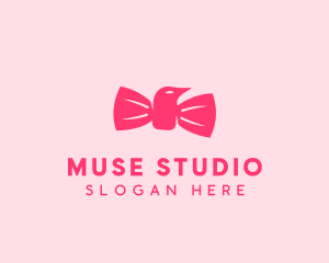 Pink Bow Tie Bird logo design