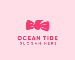 Pink Bow Tie Bird logo design