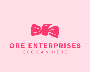 Pink Bow Tie Bird logo design