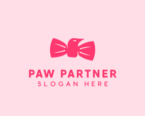 Pink Bow Tie Bird logo design