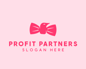 Pink Bow Tie Bird logo design