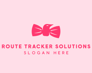 Pink Bow Tie Bird logo design