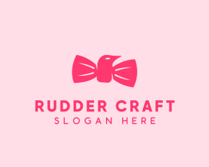 Pink Bow Tie Bird logo design