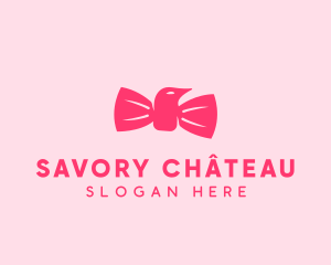 Pink Bow Tie Bird logo design