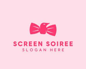 Pink Bow Tie Bird logo design