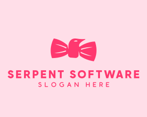 Pink Bow Tie Bird logo design