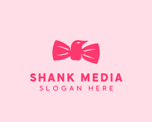 Pink Bow Tie Bird logo design