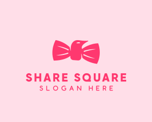 Pink Bow Tie Bird logo design