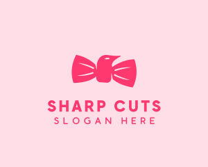 Pink Bow Tie Bird logo design