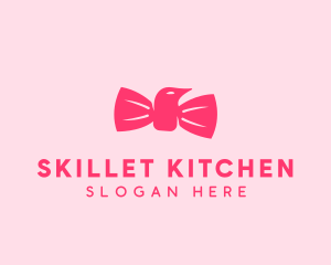 Pink Bow Tie Bird logo design