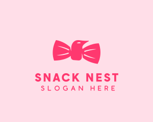 Pink Bow Tie Bird logo design