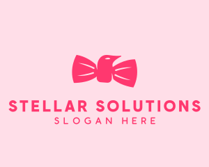 Pink Bow Tie Bird logo design