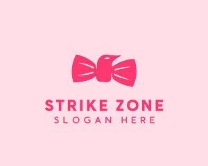 Pink Bow Tie Bird logo design