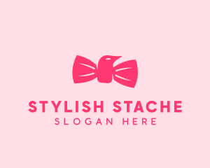 Pink Bow Tie Bird logo design