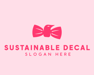 Pink Bow Tie Bird logo design