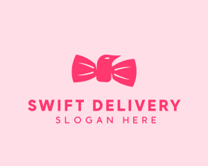 Pink Bow Tie Bird logo design