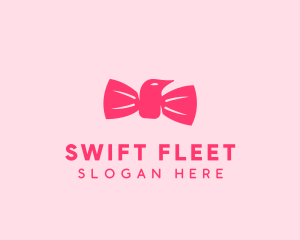 Pink Bow Tie Bird logo design