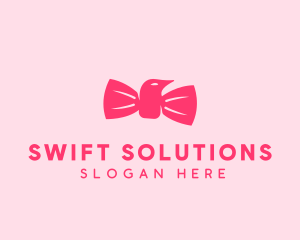 Pink Bow Tie Bird logo design