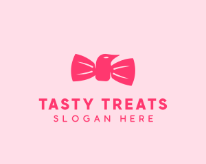 Pink Bow Tie Bird logo design