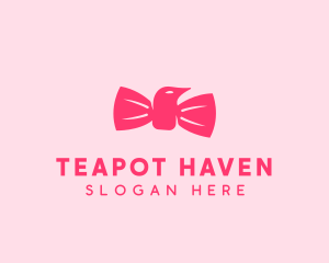 Pink Bow Tie Bird logo design