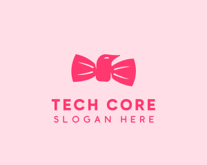 Pink Bow Tie Bird logo design