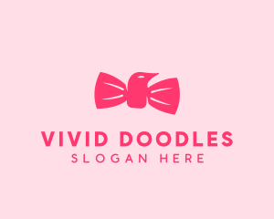 Pink Bow Tie Bird logo design