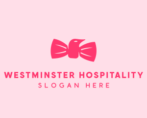 Pink Bow Tie Bird logo design