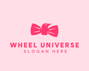 Pink Bow Tie Bird logo design